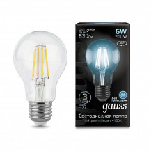 Лампа Gauss LED Filament А60 6W E27 4100K арт. 102802206 Лампа Gauss LED Filament А60 6W E27 4100K арт. 102802206