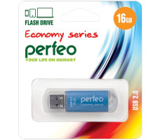Флэш-диск Perfeo USB 16GB E01 Blue economy series 10/100
