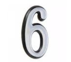 Цифра дверная "6" хром