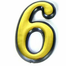 Цифра дверная "6" золото Цифра дверная "6" золото
