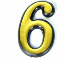 Цифра дверная "6" золото