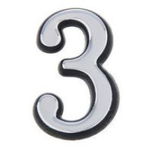 Цифра дверная большая"3" хром арт.6972 Цифра дверная большая"3" хром арт.6972
