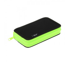 Пенал п/э 2-отделения малый черный, ярко-салатовый 190х100 арт. ПКТ 11-42