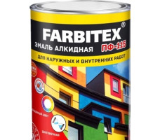 Эмаль алкидная FARBITEX ПФ-115 красный 400г
