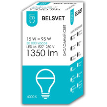 Лампа светодиодная BELSVET LED-M Груша А65 15В 4000К Е27 Лампа светодиодная BELSVET LED-M Груша А65 15В 4000К Е27