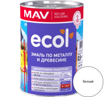Эмаль ECOL по металлу и древесине (ПФ-115) белая глянцевая 1,0 л. (0,9 кг)