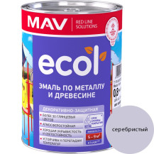Эмаль ECOL по металлу и древесине (ПФ-115) серебристая глянцевая 1,0 л. (0,8 кг)