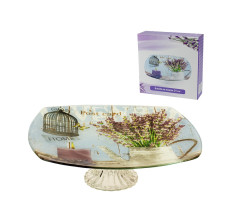 Блюдо на ножке 25см квадрат арт. B350010B DD129