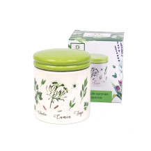 Банка для сыпучих продуктов керамика, Herbal green 480мл арт. L2520940 Китай Банка для сыпучих продуктов керамика, Herbal green 480мл арт. L2520940 Китай