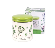 Банка для сыпучих продуктов керамика, Herbal green 480мл арт. L2520940 Китай