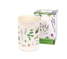 Подставка для столовых приборов Herbal green керамика  9,6х9,6х14см арт. L2520928 Россия