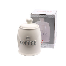 Банка для сыпучих продуктов керамическая Coffee 10,5х10,5х16,5 см 0.8л арт. HC21A41-C Банка для сыпучих продуктов керамическая Coffee 10,5х10,5х16,5 см 0.8л арт. HC21A41-C