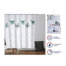 Шторка для ванной PERFECTO LINEA Harmony бабочки 180х180см арт.36-118011