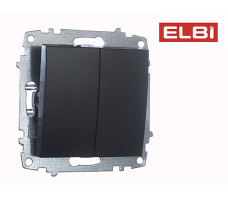 Выключатель 2-кл,дымчатый EL-BI Zena-Vega  609-011100-202