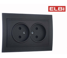 Розетка 2-я б/з, дымчатый EL-BI Zena 500-011120-908
