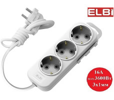Удлинитель EL-BI Myra 3гн2м c/з 527-010202-311 Белый Турция