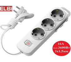 Удлинитель EL-BI Myra 3гн5м c/з с выкл,527-010205-322 Белый Турция