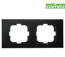 Рамка Ovivo Grano двухместная черная 400-170000-226