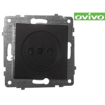 Розетка Ovivo без заземлением, черный, механизм арт.600-000317-215 Розетка Ovivo без заземлением, черный, механизм арт.600-000317-215