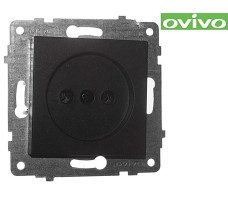 Розетка Ovivo без заземлением, черный, механизм арт.600-000317-215