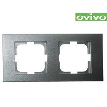 Рамка Ovivo Grano двухместная серебро 400-100000-226 Рамка Ovivo Grano двухместная серебро 400-100000-226