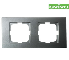 Рамка Ovivo Grano двухместная серебро 400-100000-226