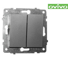 Выключатель Ovivo 2-клавишный серебро 600-000210-202
