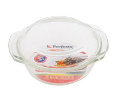 Кастрюля из жаропрочного стекла, 0.7 л, с крышкой, 186х160х79 мм, PERFECTO LINEA